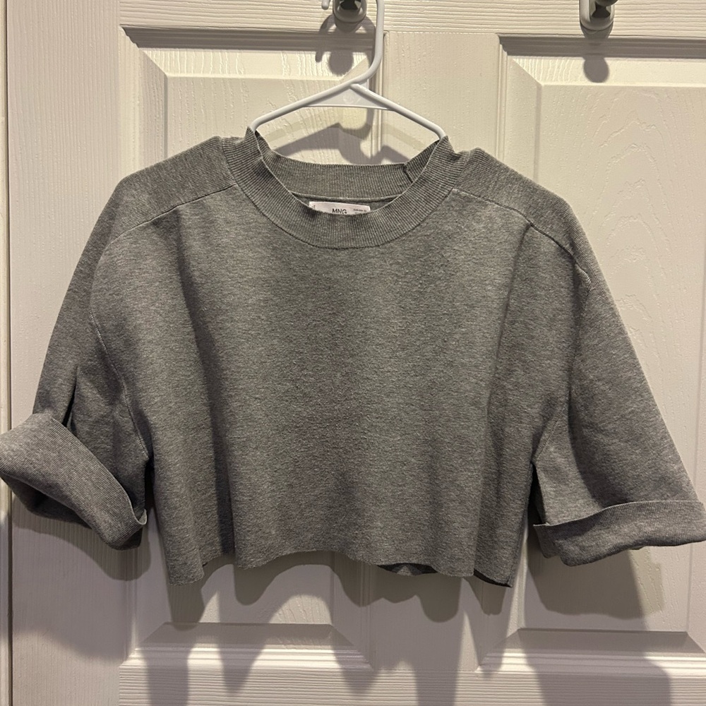 Mango Charcoal Ribbed Top
